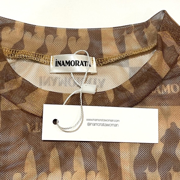 Inamorata Bambi Sheer Checkered Baby Tee - Picture 7 of 10